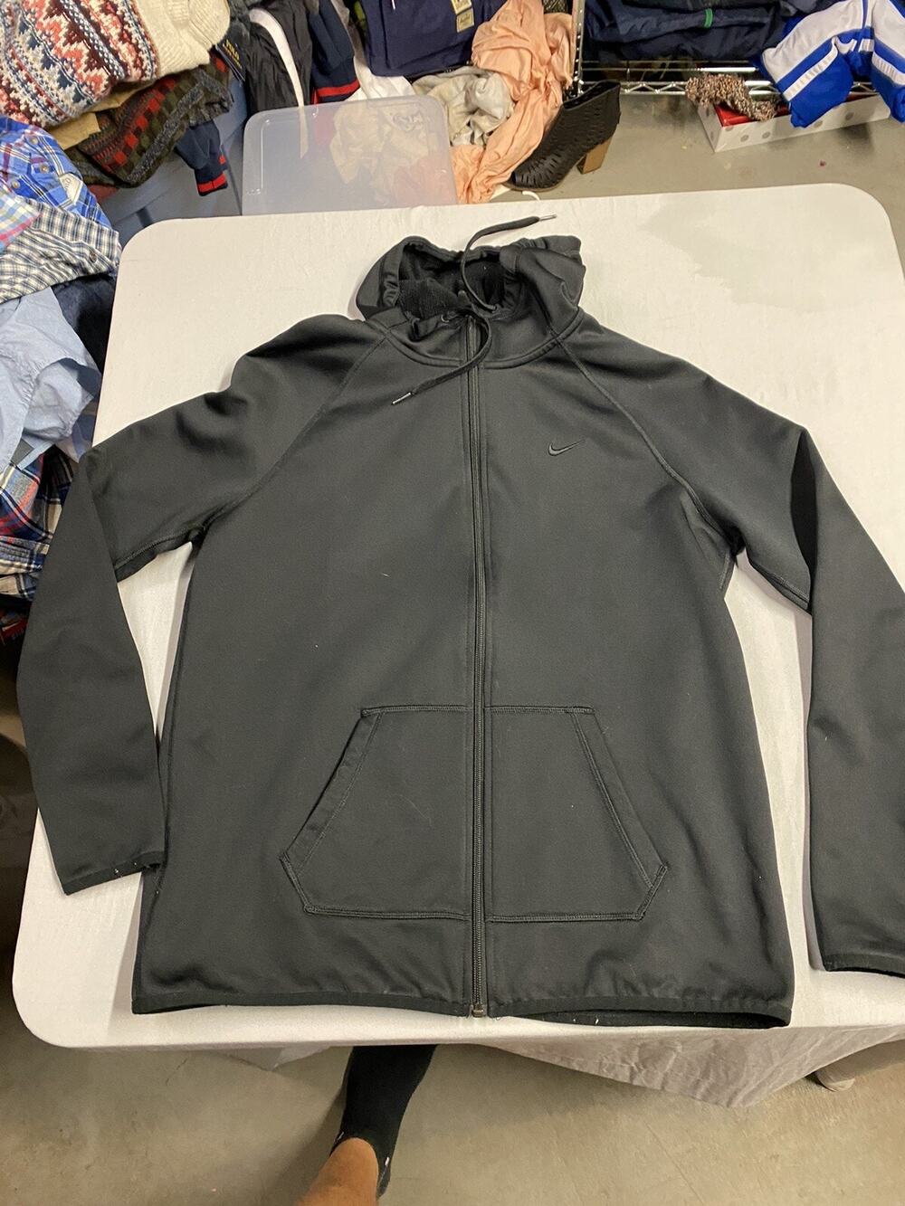 Nike Jacket Womens Size Large Full Zip Long Sleeve Black Dri Fit